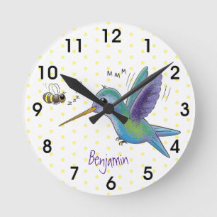 Reloj Redondo Mediano Ilustracion de personalizado de abejas