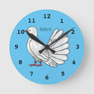 Reloj Redondo Mediano Ilustracion de personalizado de ave de paloma silv