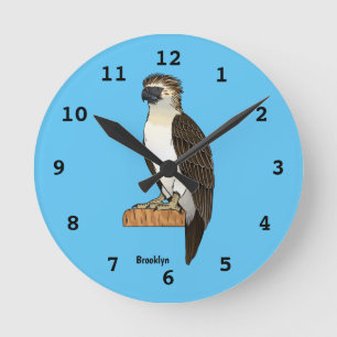 Reloj Redondo Mediano Ilustracion de personalizado de aves águilas de Fi