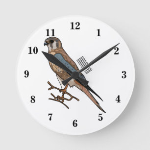 Reloj Redondo Mediano Ilustracion de personalizado de aves de corral de