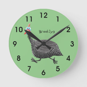 Reloj Redondo Mediano Ilustracion de personalizado de aves divertidos de