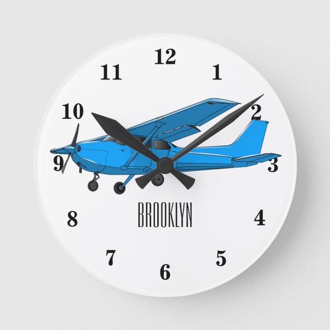 Reloj Redondo Mediano Ilustracion de personalizado de aviones (Anverso)