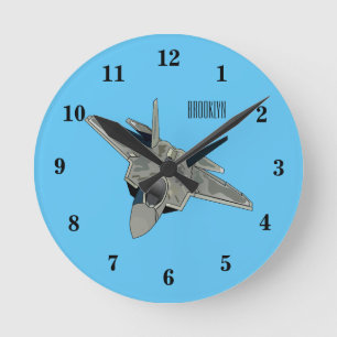 Reloj Redondo Mediano Ilustracion de personalizado de aviones de combate