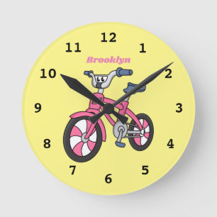 Reloj Redondo Mediano Ilustracion de personalizado de bicicleta de niños