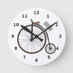 Reloj Redondo Mediano Ilustracion de personalizado de bicicletas de alta