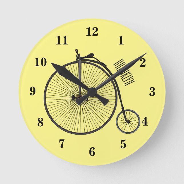 Reloj Redondo Mediano Ilustracion de personalizado de bicicletas de alta (Anverso)