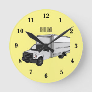 Reloj Redondo Mediano Ilustracion de personalizado de camiones de cajas