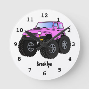 Reloj Redondo Mediano Ilustracion de personalizado de camiones gigantes