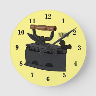 Reloj Redondo Mediano Ilustracion de personalizado de carbón vegetal