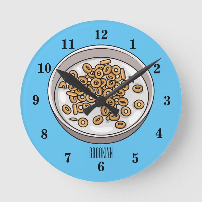 Reloj Redondo Mediano Ilustracion de personalizado de cereales (Anverso)