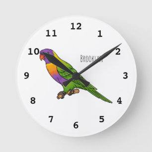 Reloj Redondo Mediano Ilustracion de personalizado de cocodrilo arcoiris