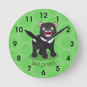 Reloj Redondo Mediano Ilustracion de personalizado de demonio de Tasmani