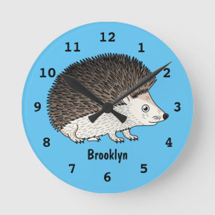 Reloj Redondo Mediano Ilustracion de personalizado de hedgehog espinoso