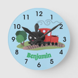 Reloj Redondo Mediano Ilustracion de personalizado de locomotora de trac