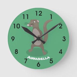 Reloj Redondo Mediano Ilustracion de personalizado de mongosis suave