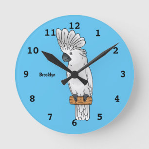 Reloj Redondo Mediano Ilustracion de personalizado de pájaro de paraguas