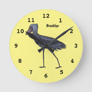 Reloj Redondo Mediano Ilustracion de personalizado de pájaro Shoebill