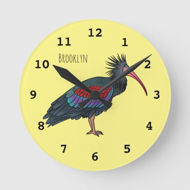 Reloj Redondo Mediano Ilustracion de personalizado de pájaros ibis de ca (Anverso)