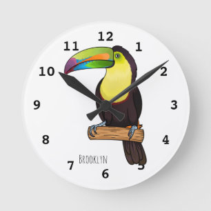 Reloj Redondo Mediano Ilustracion de personalizado de pájaros toscanos c
