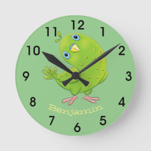 Reloj Redondo Mediano ilustracion de personalizado de paracaídas verde