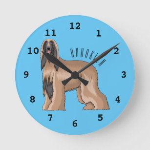 Reloj Redondo Mediano Ilustracion de personalizado de perro de perro per