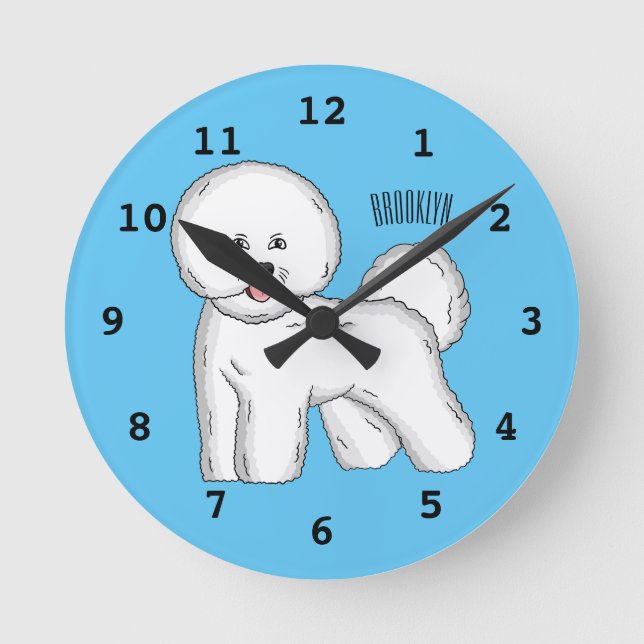 Reloj Redondo Mediano Ilustracion de personalizado de perro frito de Bic (Anverso)