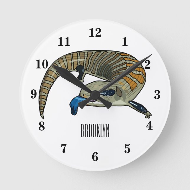 Reloj Redondo Mediano Ilustracion de personalizado de piel de tono azul (Anverso)