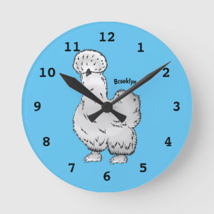 Reloj Redondo Mediano Ilustracion de personalizado de pollo de Silkie