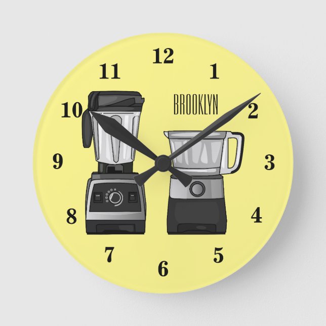 Reloj Redondo Mediano Ilustracion de personalizado de procesador y mezcl (Anverso)