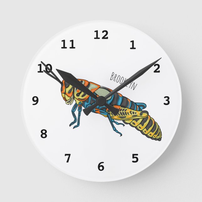 Reloj Redondo Mediano Ilustracion de personalizado de saltamontes de bar (Anverso)