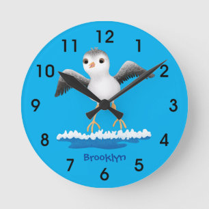 Reloj Redondo Mediano Ilustracion de personalizado de sandpier de bebé