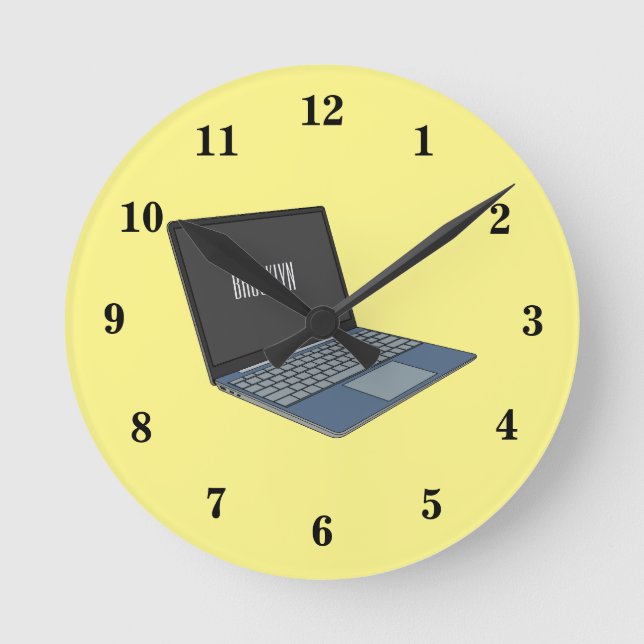 Reloj Redondo Mediano Ilustracion de personalizado para portátiles (Anverso)