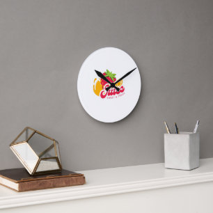 Reloj Redondo Mediano Ilustración de tipografía Arte