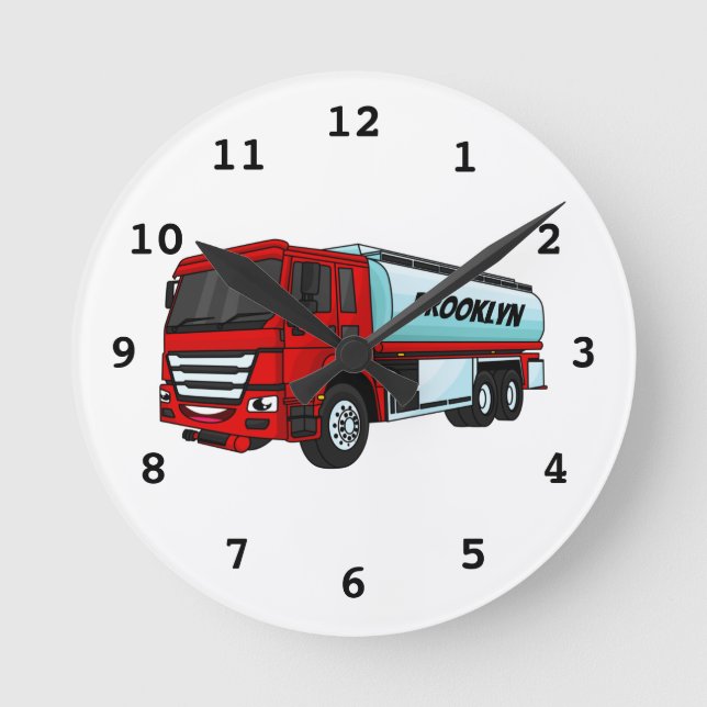 Reloj Redondo Mediano Ilustracion del personalizado de transporte de com (Anverso)
