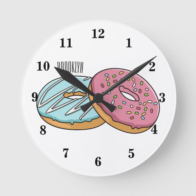 Reloj Redondo Mediano Ilustracion Donut personalizado (Anverso)