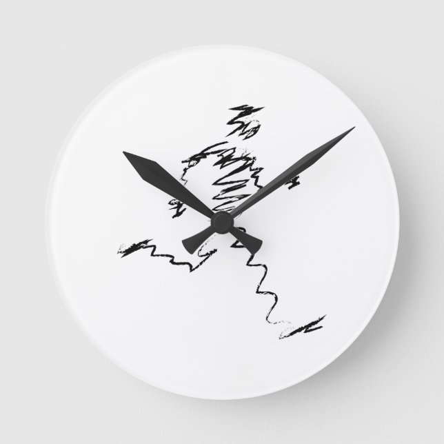 Reloj Redondo Mediano Ilustracion fresco de Runner (Anverso)