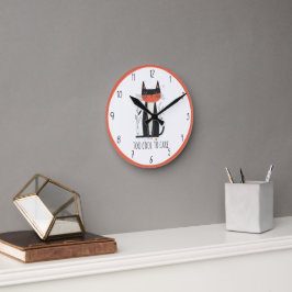 Reloj Redondo Mediano Ilustracion Guay Cat