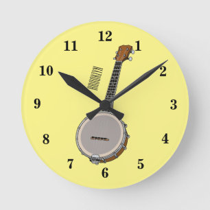 Reloj Redondo Mediano Ilustracion personalizado Banjo