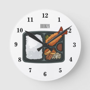 Reloj Redondo Mediano Ilustracion personalizado Bento
