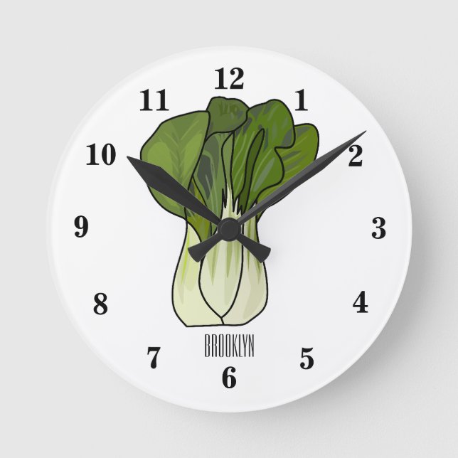 Reloj Redondo Mediano Ilustracion personalizado Bok choy (Anverso)