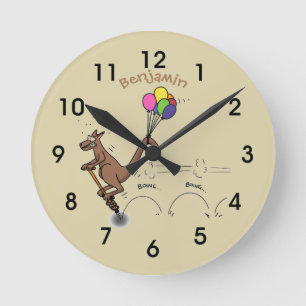 Reloj Redondo Mediano Ilustracion personalizado canguro del humor austra