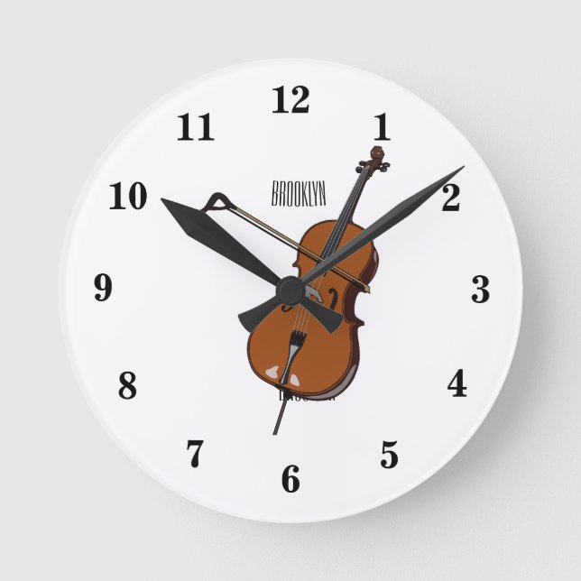 Reloj Redondo Mediano Ilustracion personalizado Cello (Anverso)