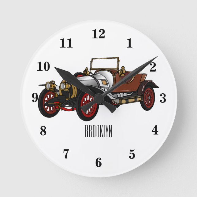 Reloj Redondo Mediano Ilustracion personalizado clásico de 1920 (Anverso)