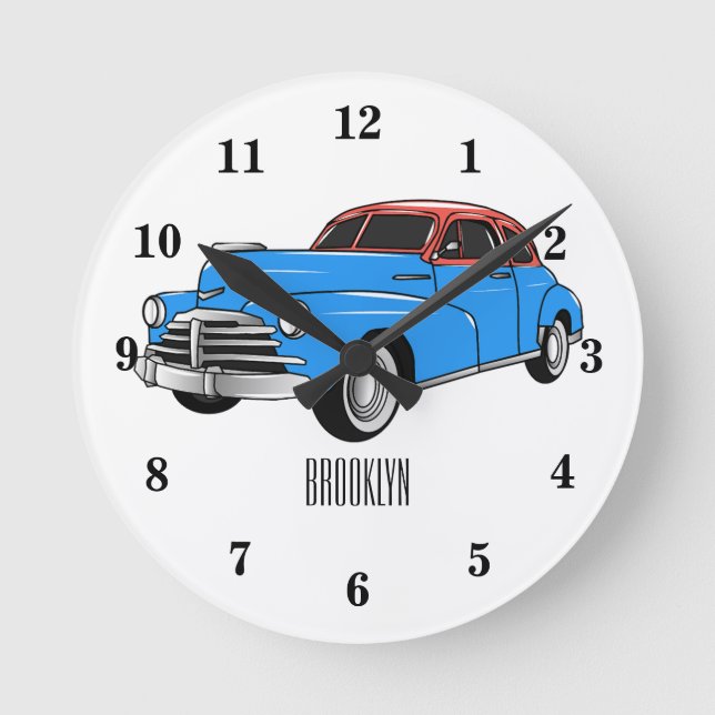 Reloj Redondo Mediano Ilustracion personalizado clásico de 1948 (Anverso)