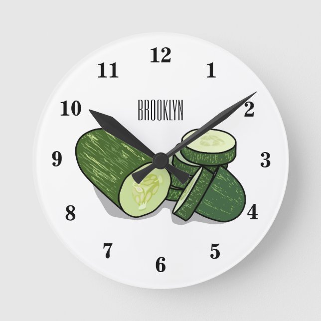Reloj Redondo Mediano Ilustracion personalizado Cucumber (Anverso)