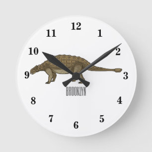 Reloj Redondo Mediano Ilustracion personalizado de Ankylosaurus