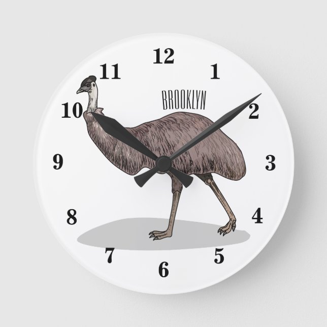 Reloj Redondo Mediano Ilustracion personalizado de aves de la Uem (Anverso)