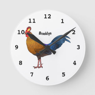 Reloj Redondo Mediano Ilustracion personalizado de aves de Sri Lanka