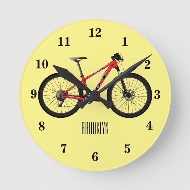 Reloj Redondo Mediano Ilustracion personalizado de bicicletas (Anverso)