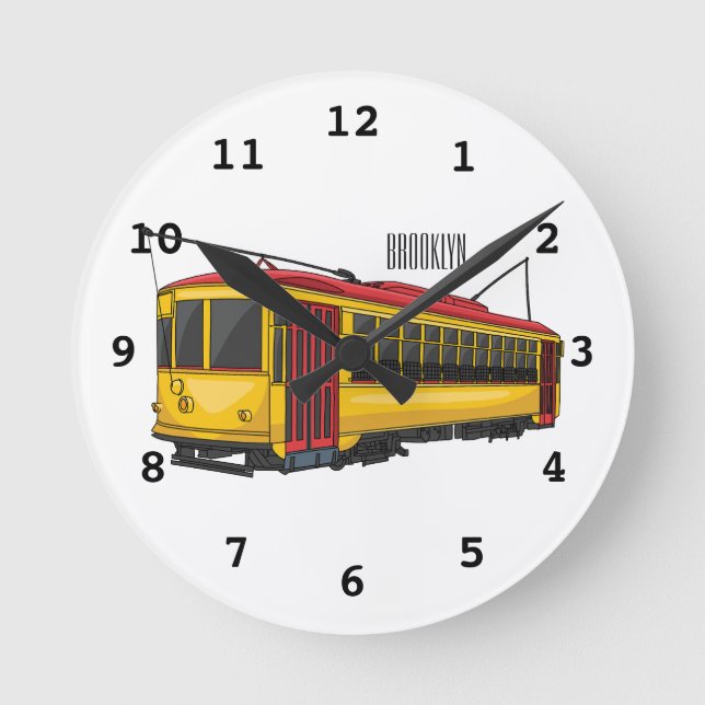 Reloj Redondo Mediano Ilustracion personalizado de carrito de Mata (Anverso)